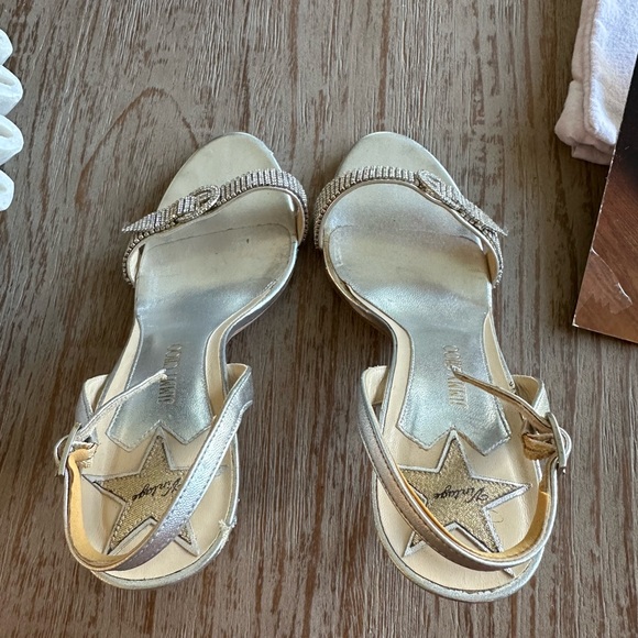 Jimmy Choo Tabatha 39 silver sling back heels GUC - Picture 6 of 15